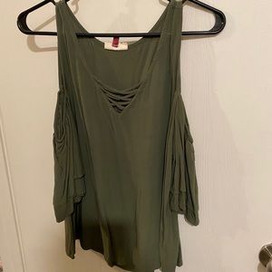 Large olive blouse